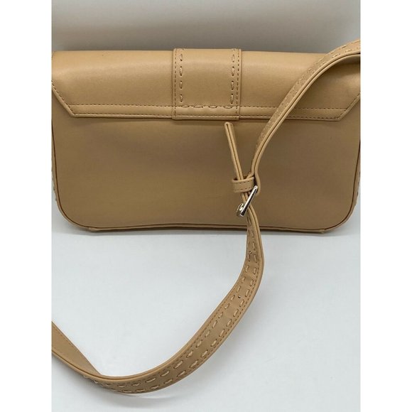 Guess Tan Stitched Silver Hardware Shoulder purse - Picture 3 of 6